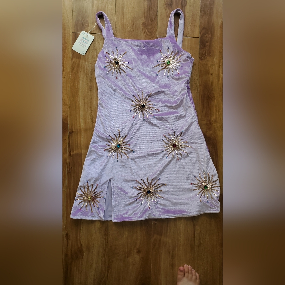 OCEANUS Callie Embellished Party Dress